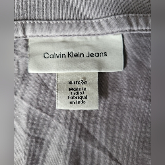 NWOT Calvin Klein Jeans Men's Polo in Light Gray, Size Large - Picture 4 of 5